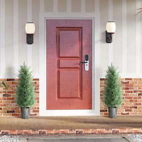 HOMCOM Zestaw 2 szt. Sztuczne drzewa cyprysowe duże 90cm Roślina sztuczna, plastik Sztuczne rośliny w doniczce 15 x 15 x 90 cm Zielony | Aosom PL