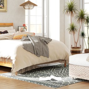 HOMCOM Dywan do użytku wewnętrznego i zewnętrznego, w stylu Boho, łatwy w czyszczeniu, Szary