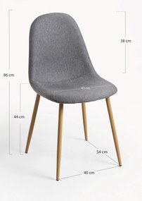 Zestaw 4 Krzese Teok Tkanina