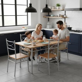 Casaria Zestaw jadalniany PAUL, 5 części, naturalny brąz