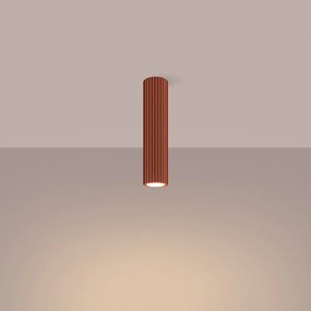 Lampa sufitowa minimalistyczny Gloow, aluminium - 1 źródło światła 3000K - L.6.5 x H.30 cm - ochra czerwona