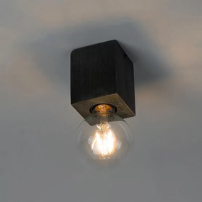 Rustykalny reflektor czarny z drewna - Bloc