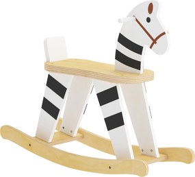 AIYAPLAY Konik na biegunach, bujak dla dzieci z uchwytami i oparciem w kształcie pony dla dzieci 1,5–3 lat Czarny+Biały | Aosom PL
