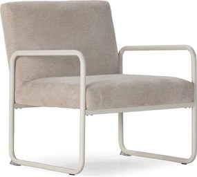 Beżowy fotel z tkaniny szenilowej Vince – MOME