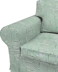 Pokrowiec na sofę Ektorp 2-osobową rozkładaną, model po 2012 kolor zielony tkanina strukturalna, wzorzysta