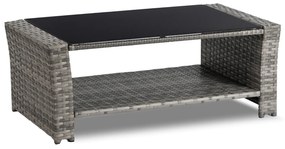 Zestaw Mebli Ogrodowych DOVER Szary Sofa Fotele Stolik Tarasowy Technorattan Nowoczesny