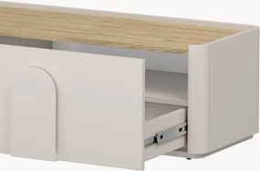 Szafka RTV Amilio 170 cm z szufladą - kaszmir / dąb olejowany / uchwyty kaszmir