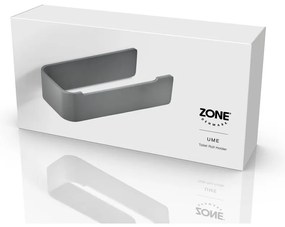 Szary ścienny metalowy uchwyt na papier toaletowy Ume – Zone