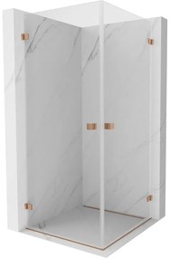 Mexen Lunar-B Duo kabina prysznicowa uchylna 95 x 95 cm, transparent, miedź szczotkowana - 832-095L-095P-65-00