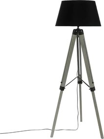 Drewniana lampa podłogowa, stojąca z abażurem RUNO, wys. 145 cm