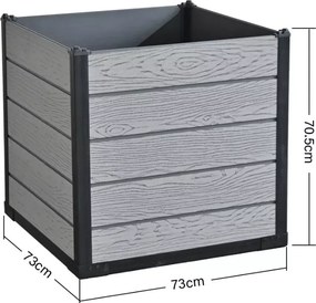 Donica ogrodowa kwadratowa 73x73x70,5 cm duża doniczka taras balkon Verica PP mrozoodporna