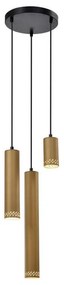 Żółta/czarna lampa wisząca z metalowym kloszem ø 22 cm Tubo – Candellux Lighting
