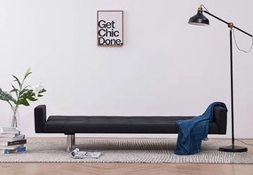 Rozkładana sofa Nesma z podłokietnikami - czarna