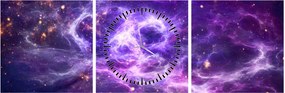 Obraz - Purple Universe (z zegarem) (90x30 cm)