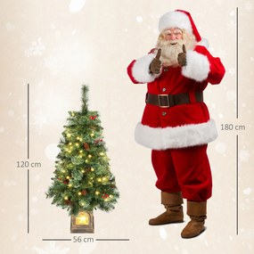 HOMCOM Sztuczna choinka 120 cm z 100 LED, 8 trybów, 214 gałązek | Aosom PL