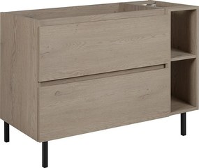 Meble łazienkowe 100 cm (80+20), nóżki, Kolor: Dąb Ciemny, 100 x 80,7 x 46 cm