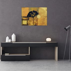 Obraz na szkle - Liść miłorzębu (70x50 cm)