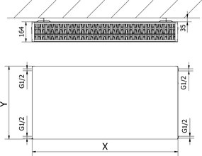 Mexen Flat CF33 grzejnik płytowy 400 x 1600 mm, podłączenie boczne, 2530 W, biały - W433F-040-160-00