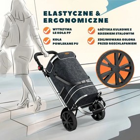 Torba na zakupy na kółkach EASY, 50l, czarna Jurhan