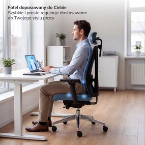 Fotel biurowy ergonomiczny ciemnoniebieski VECTOR