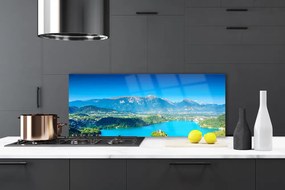 Panel Szklany do Kuchni Odbicie Szczytów w Jeziorze