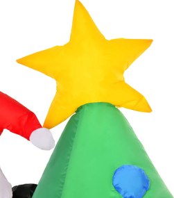 HOMCOM Nadmuchiwana dekoracja świąteczna z psem 180 cm LED, samopompująca | Aosom PL