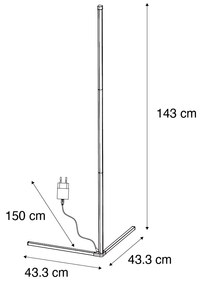 Czarna lampa podłogowa z diodą LED RGB i pilotem - CarlaDesignerski Oswietlenie wewnetrzne