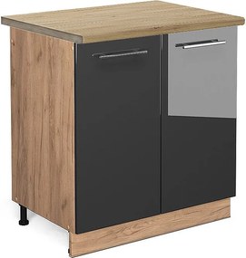 Szafka pod zlew antracyt wysoki połysk 80x60x82 fame-line