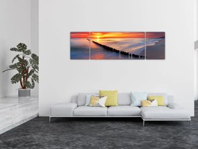 Obraz - Sunset, Baltic Sea, Poland (170x50 cm)