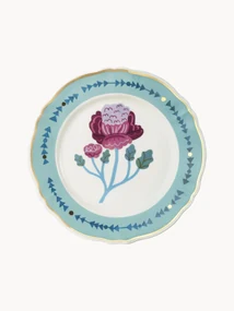 Ręcznie wykonany talerz duży z porcelany Geranium