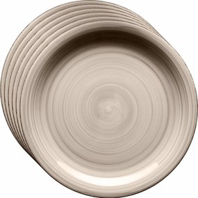 Mäser Zestaw 6 płytkich talerzy Bel Tempo 27 cm, taupe