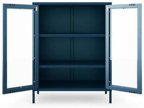 Witryna przeszklona niska granatowa: Modern GINA, 800 x 1015 x 400 mm