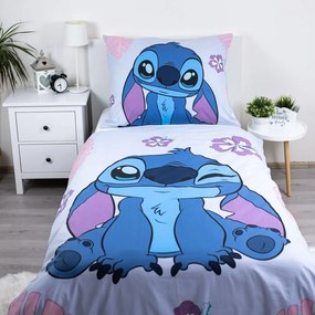 Niebieska/fioletowa bawełniana pościel dziecięca jednoosobowa 140x200 cm Lilo and Stitch "Cute" – Jerry Fabrics