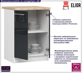 Szafka kuchenna dolna z półkami w kolorze grafitowym - Poli 5X