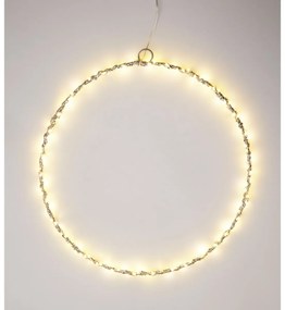 Świąteczna dekoracja świetlna Krąg, 30 cm, srebrny, LED ciepła biała, na baterie