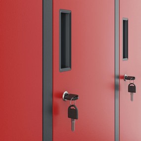 Metalowa szatnia 10-skrytkowa Bartek 136x45x172 cm antracyt/czerwony