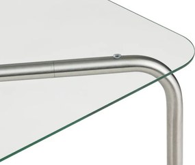 Stolik ze szklanym blatem w kolorze srebra 60x80 cm Uku – noo.ma