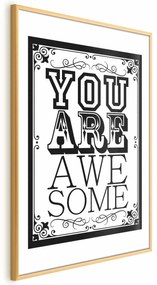 Plakat You are awesome 29,7x42 cm z ramą złotą bez marginesu ARTGEIST B