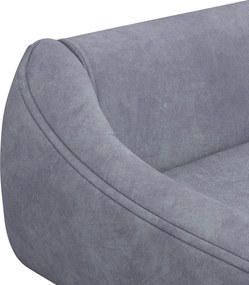 PawHut Sofa dla zwierząt Sofa dla psów, Skandynawski design, zdejmowana poduszka, efekt aksamitu, 102 cm x 58,5 cm x 42,5 cm, Szary + Naturalny