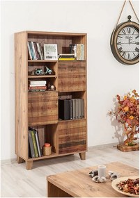 Regał na książki z sosny atlantyckiej – 80 cm x 155 cm x 36 cm – pokryty melaminą