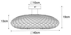 Orientalna lampa sufitowa bambusowa 40 cm - OstrawaKolonialny Oswietlenie wewnetrzne