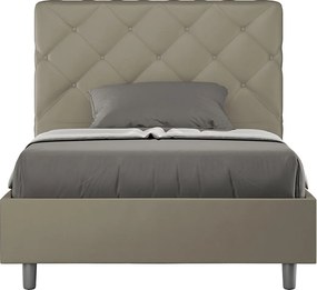 Łóżko bez stelaża tapicerowane 140x190 sztucznej skóry cappuccino Priya