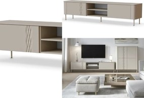 Szafka RTV 200 cm z geometrycznym wzorem Tirante RTV-2 Halmar, kaszmir