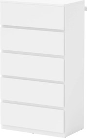 HOMCOM Komoda Sideboard z 5 szufladami, 55 cm szer x 34 cm gł x 100 cm wys, Biała