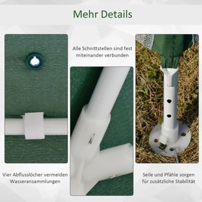 Outsunny Namiot Imprezowy 3x3m z Moskitierą Zielony Metal i Poliester Odporny na Warunki Atmosferyczne Komfortowy i Przestronny | Aosom PL