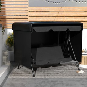 Outsunny Pokrowiec ochronny na meble ogrodowe, 215 cm x 155 cm x 150 cm, Czarny | Aosom PL