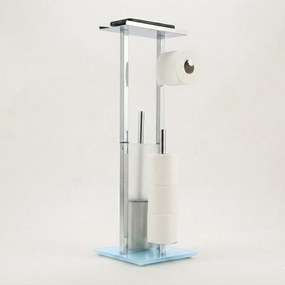 Stojak na papier toaletowy i szczotkę do WC z półką na telefon HYLLA,  65 cm