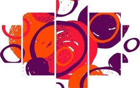 Obraz - Motyw z kółkami w ciepłych kolorach (125x70 cm)