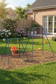 Ogrodowa huśtawka stojąca dla dzieci 2w1 E6-N78