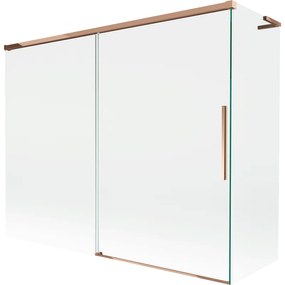 Mexen Rox L parawan nawannowy 2-skrzydłowy rozsuwany 190 + 90 x 150 cm, transparent, różowe złoto - 8C9L-190-090-60-00